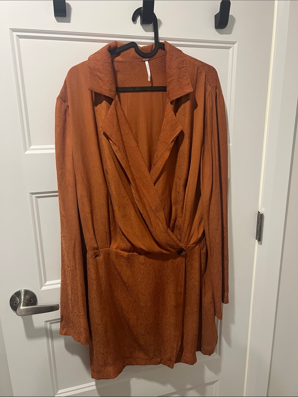 Rust Wrap-Front Women's tunic